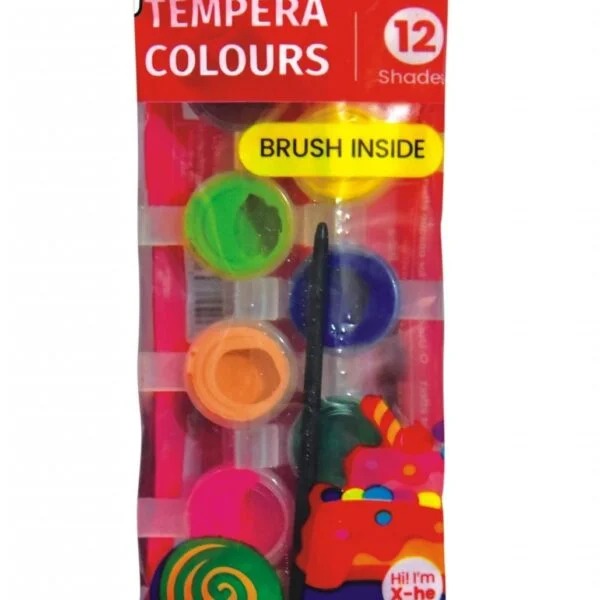 Tempera Colours 12 Shades with Brush